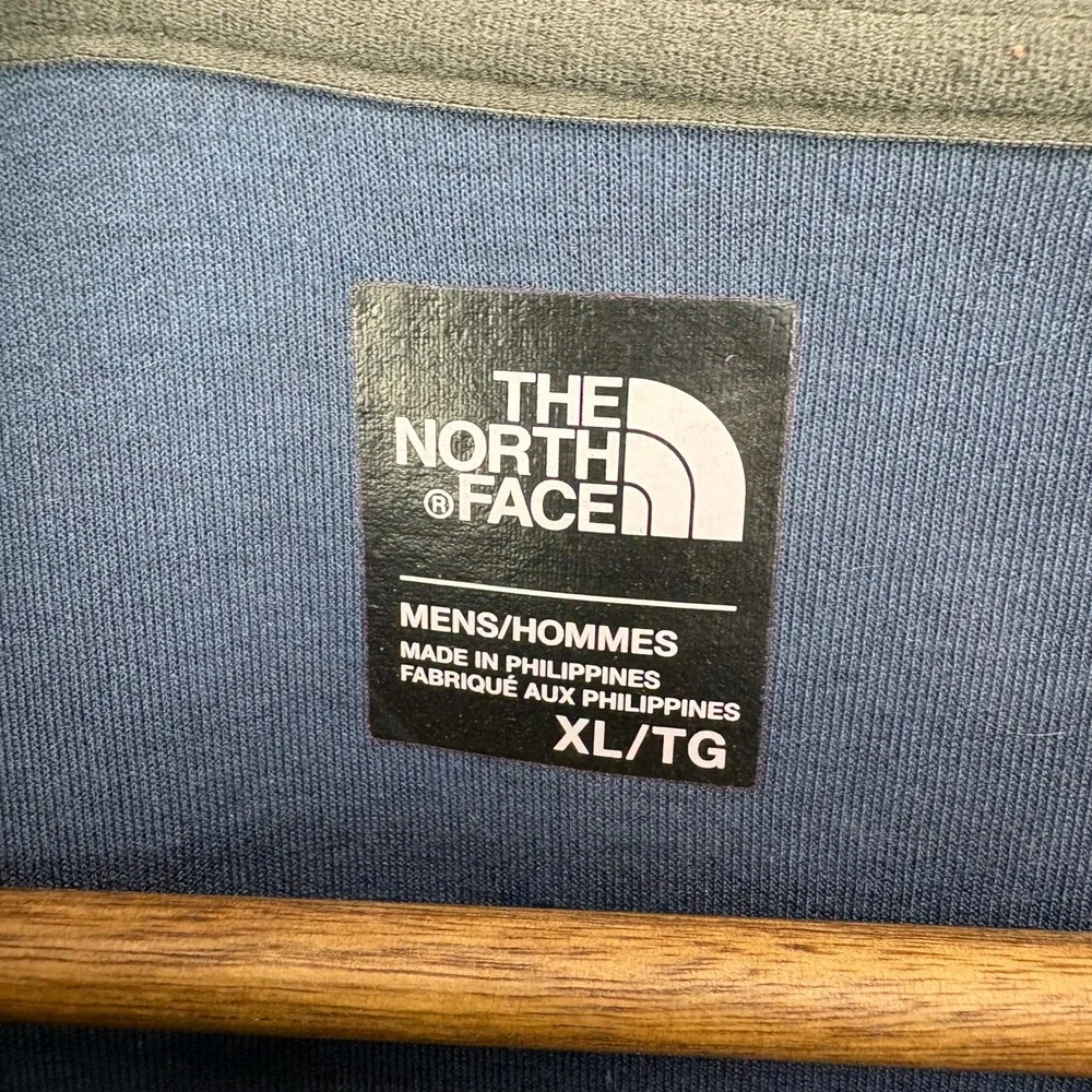 The North Face Mens XL Blue‎ Full Zip Fleece Jacket Mock Neck Colorblock